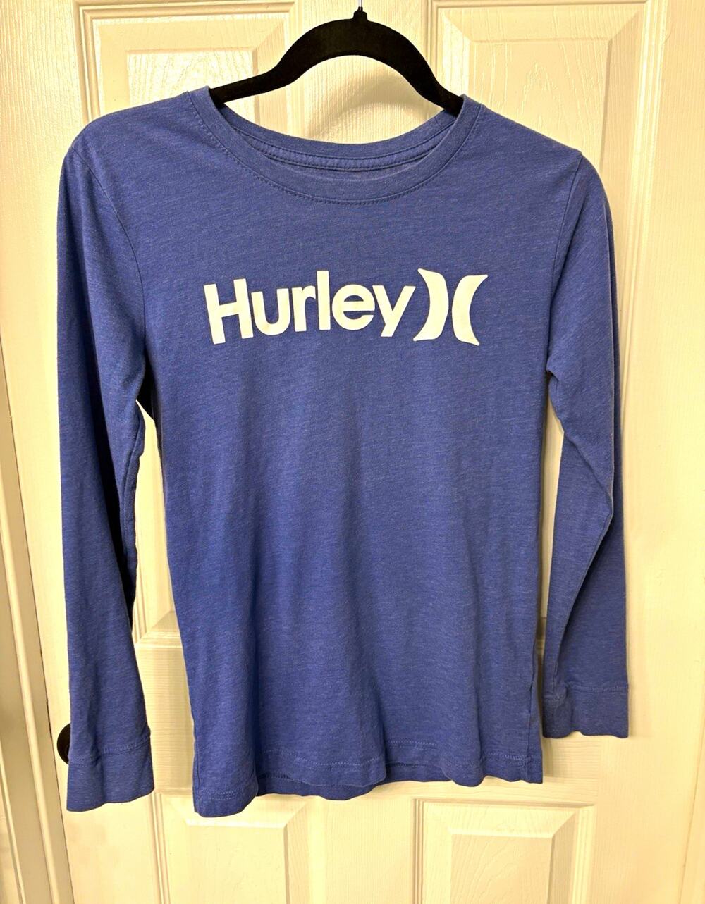 Hurley Boys Blue Long Sleeve Logo Graphic Crew Neck T-Shirt Size 12-14